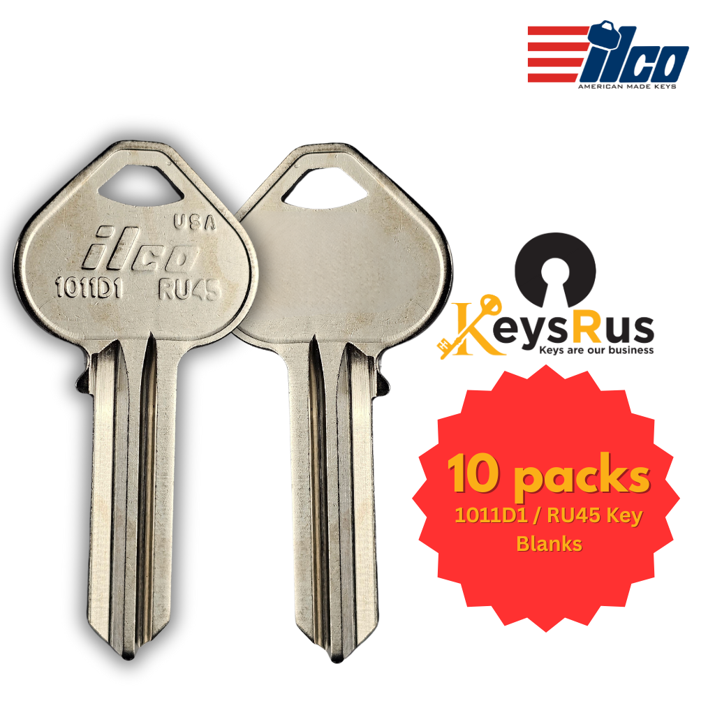 RU45 / 1011D1 Key Blank – 5-Pin D1 Section – BR – 10-Pack – ILCO