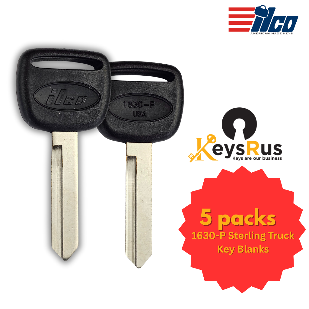 1630-P Sterling Truck Key Blanks – 5 Pack | ILCO-Style Plastic Head Keys