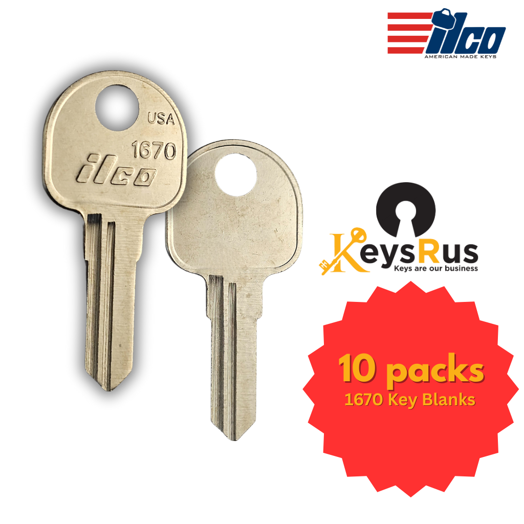 1670 Key Blank – Furniture & Cabinet Keyway – 10-Pack – ILCO