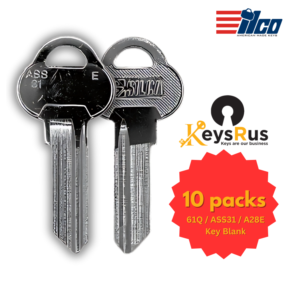 61Q / ASS31 / A28E Key Blank – Yale Keyway – BR – 10-Pack – ILCO
