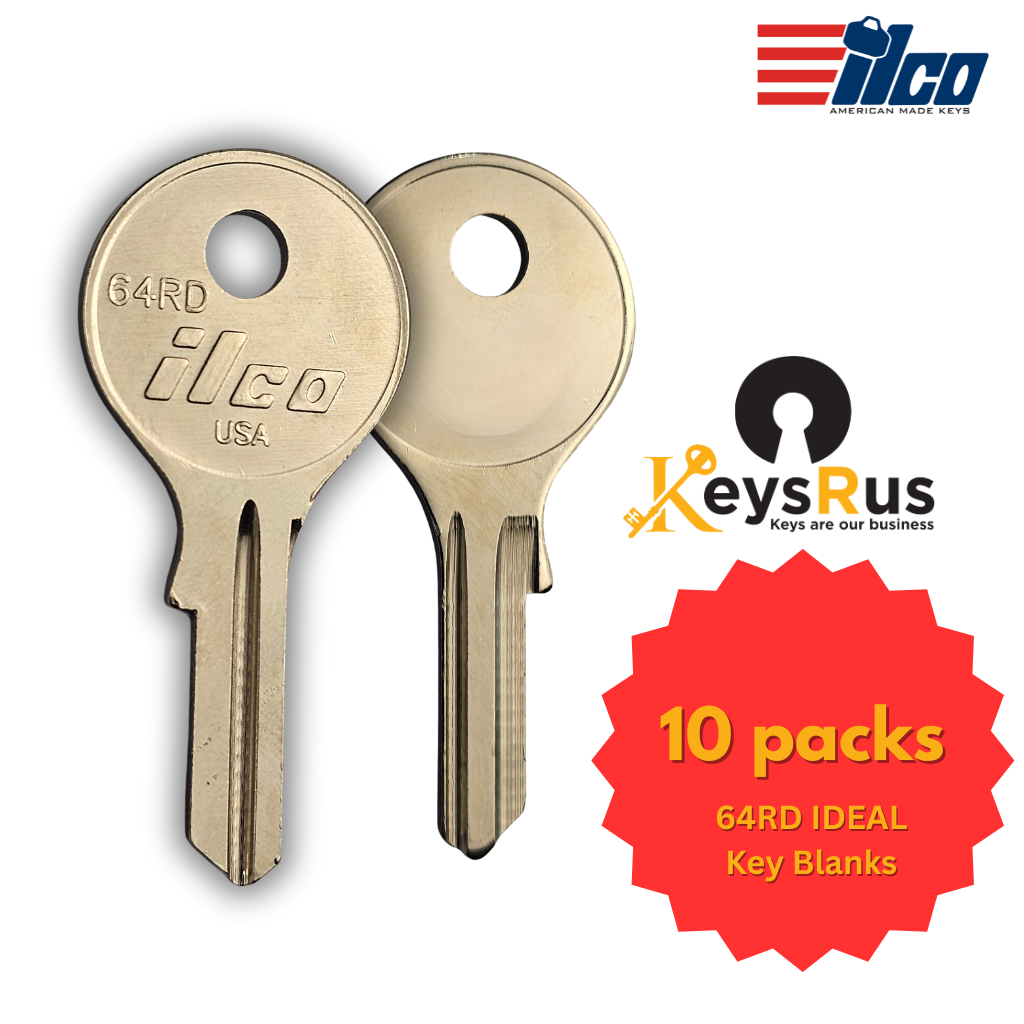 64RD Key Blank – Ideal Keyway – Round Head – 10-Pack – ILCO