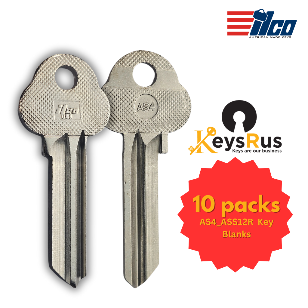 AS4 / ASS12R / A34M Key Blank – ASSA Keyway – High-Security – 10-Pack – ILCO