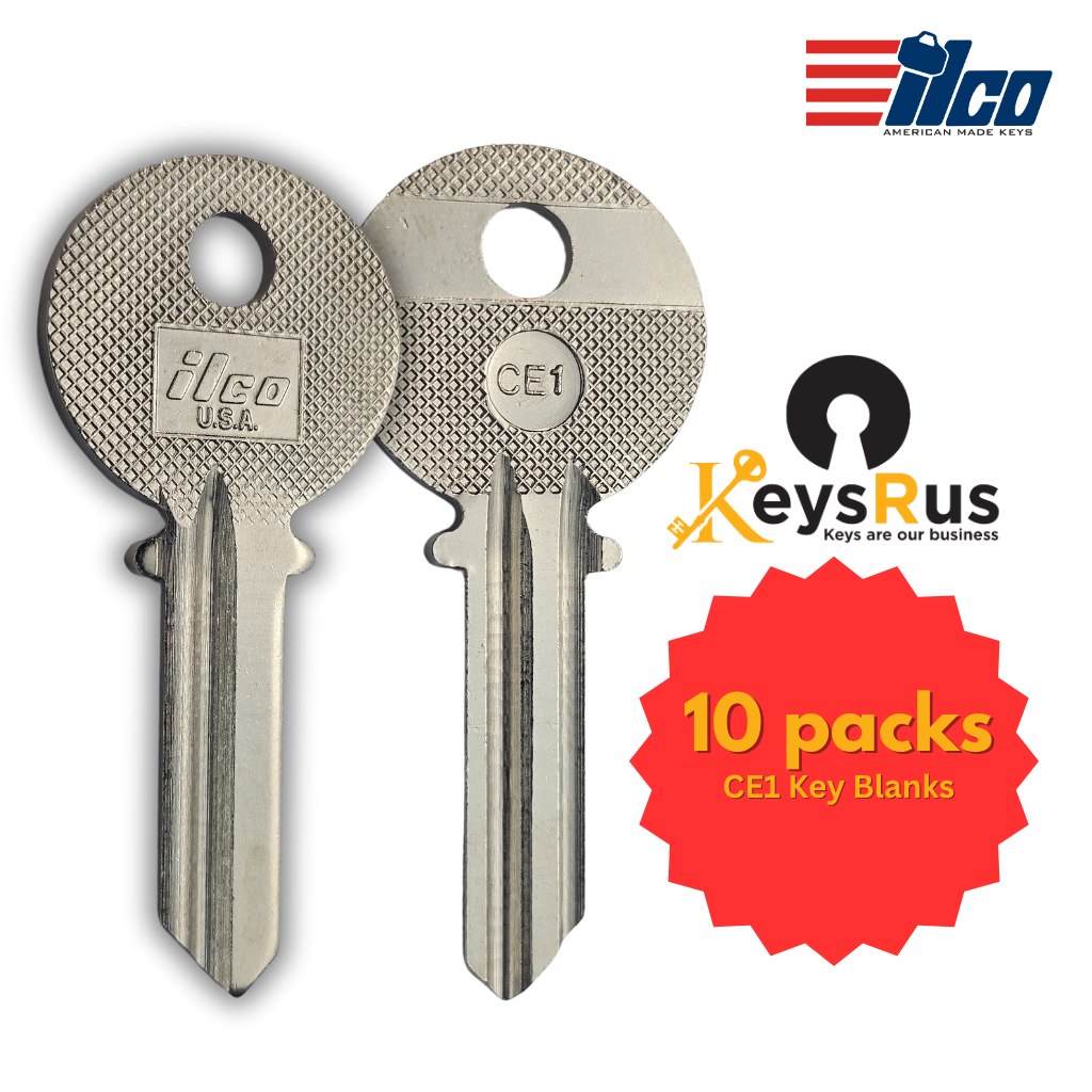 CE1 Key Blank – CES Keyway – BR – 10-Pack – ILCO