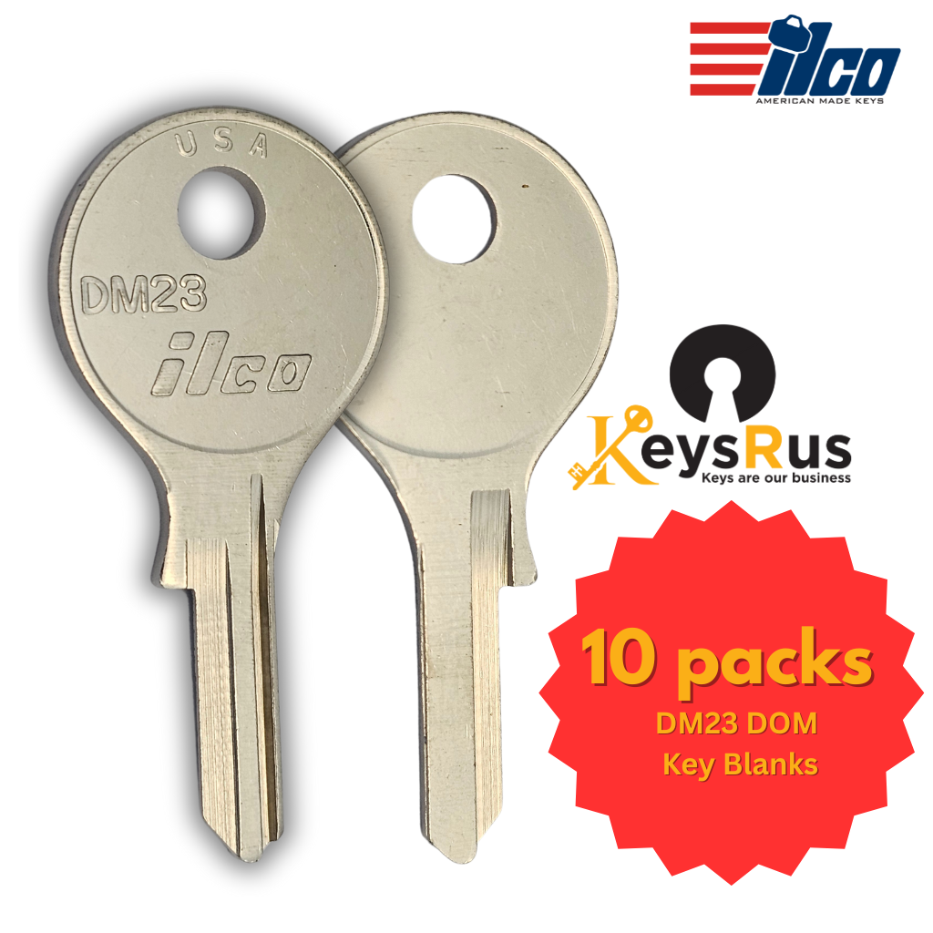DM23 Key Blank – DOM Keyway – BR – 10-Pack – ILCO