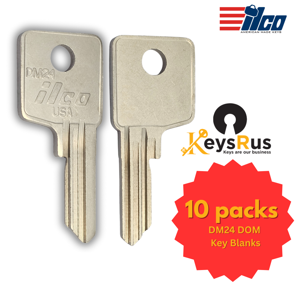 DM24 Key Blank – DOM Keyway – BR – 10-Pack – ILCO