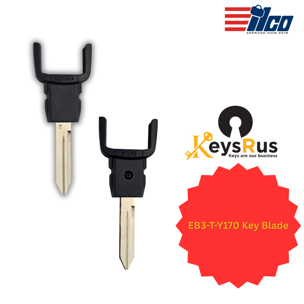 EB3-T-Y170 Key Blade – For Chrysler, Dodge, Jeep, VW | Y170 Profile | ILCO Style Key Blank