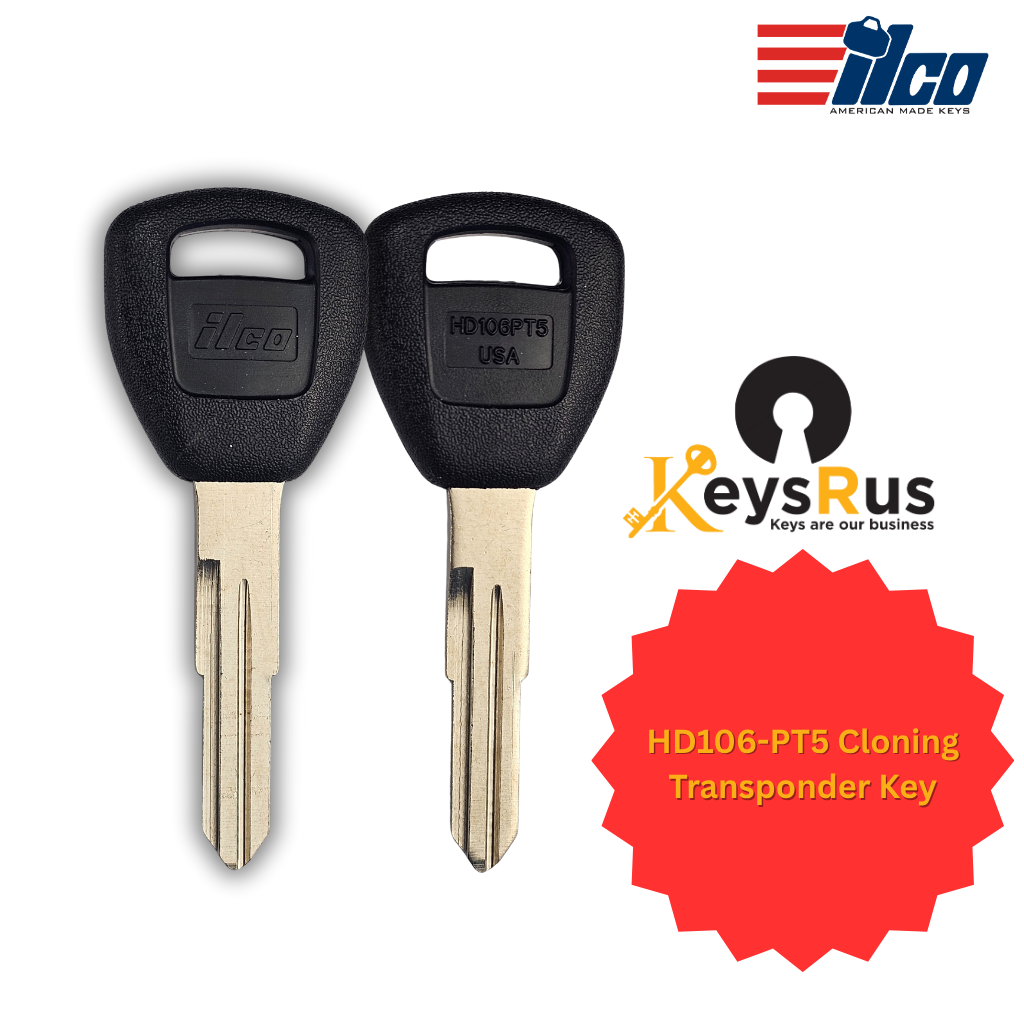 ILCO Presents the HD106-PT5 Cloning Transponder Key for 1997-2006 Honda Acura Models, Featuring the Advanced T5 Cloning Chip