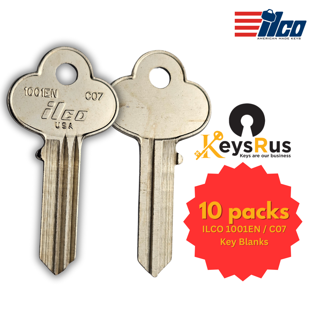 1001EN / CO7 Key Blank – 5-Pin Corbin Keyway – NP – 10-Pack – ILCO