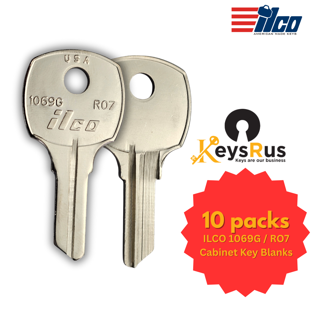 1069G / RO7 Key Blank – Cabinet Keyway – 10-Pack – ILCO