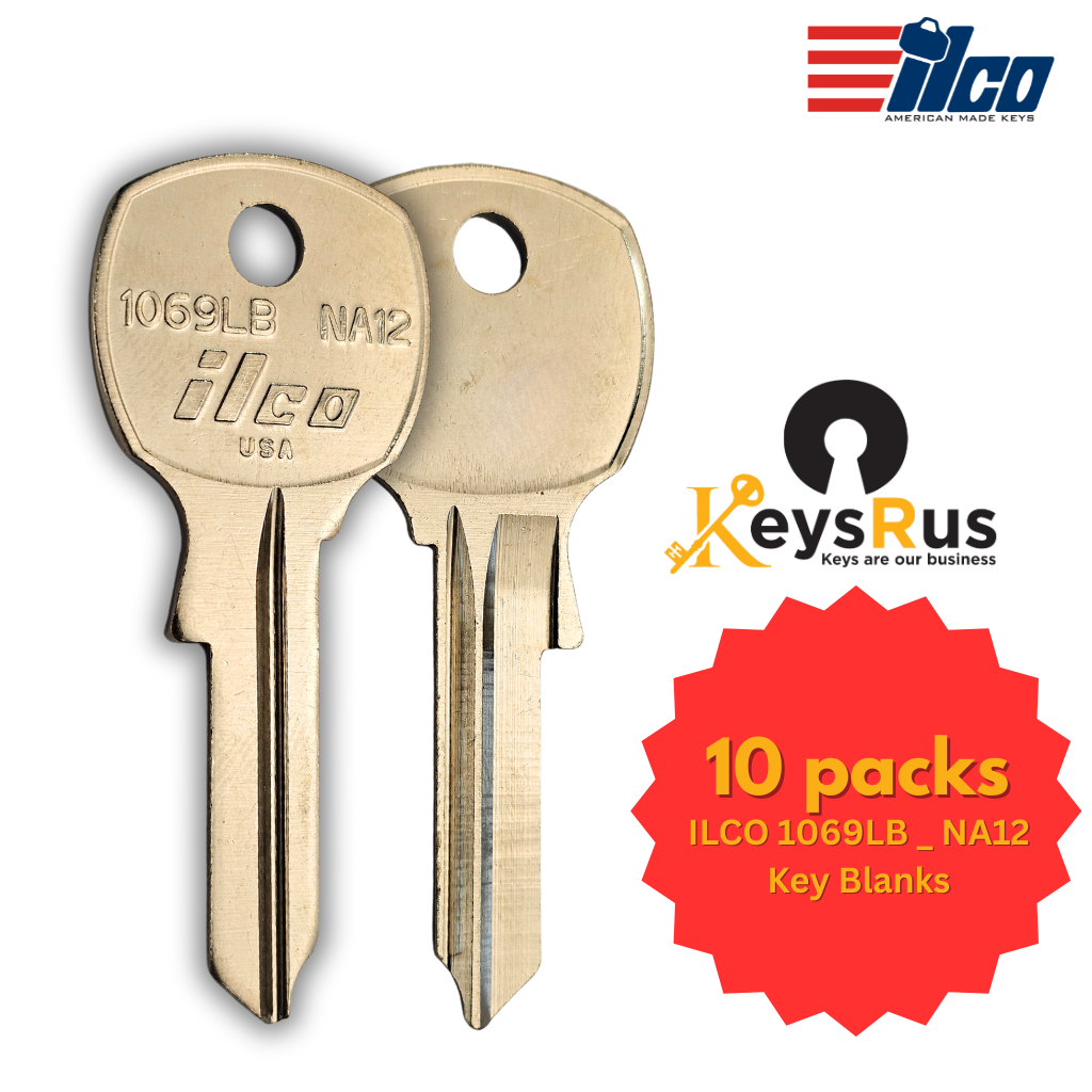 1069LB / NA12 Key Blank – USPS Mailbox & Cabinet Keyway – 10-Pack – ILCO