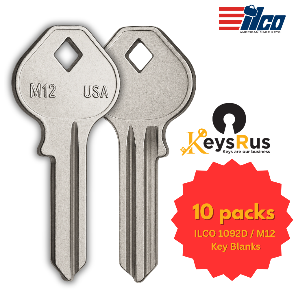 M12 / 1092D Key Blank – Master Lock Padlock Keyway – 10-Pack – ILCO