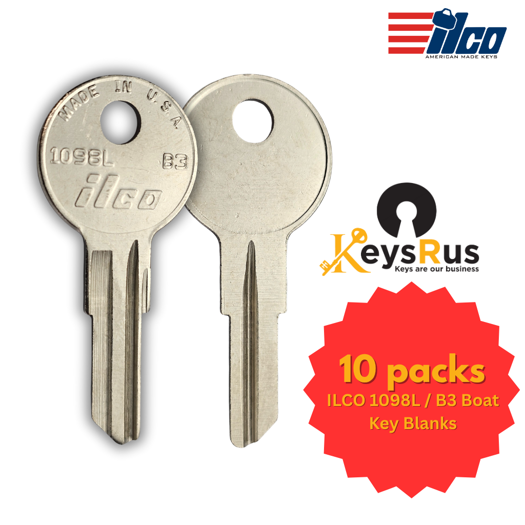 1098L / B3 Key Blank – Boat Keyway – 10-Pack – ILCO