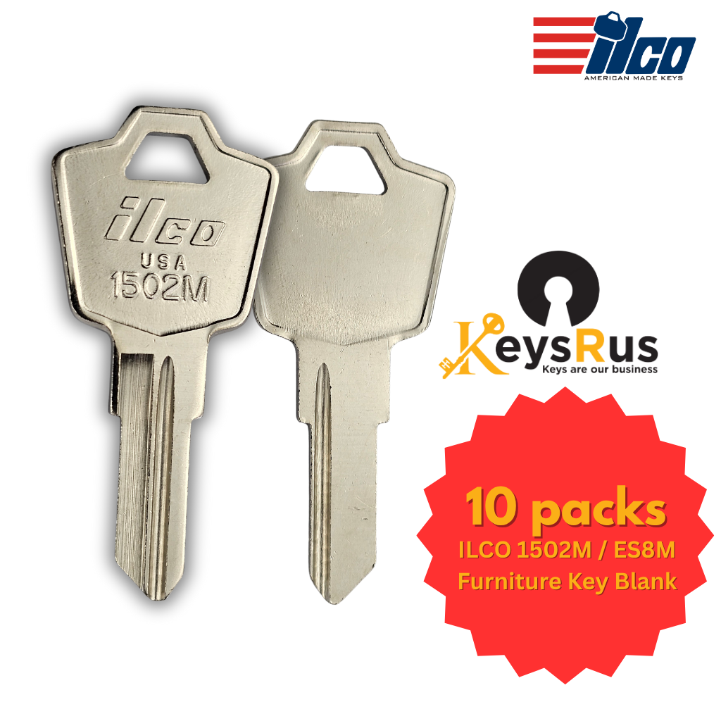 1502M / ES8M Key Blank – Furniture Keyway – 10-Pack – ILCO