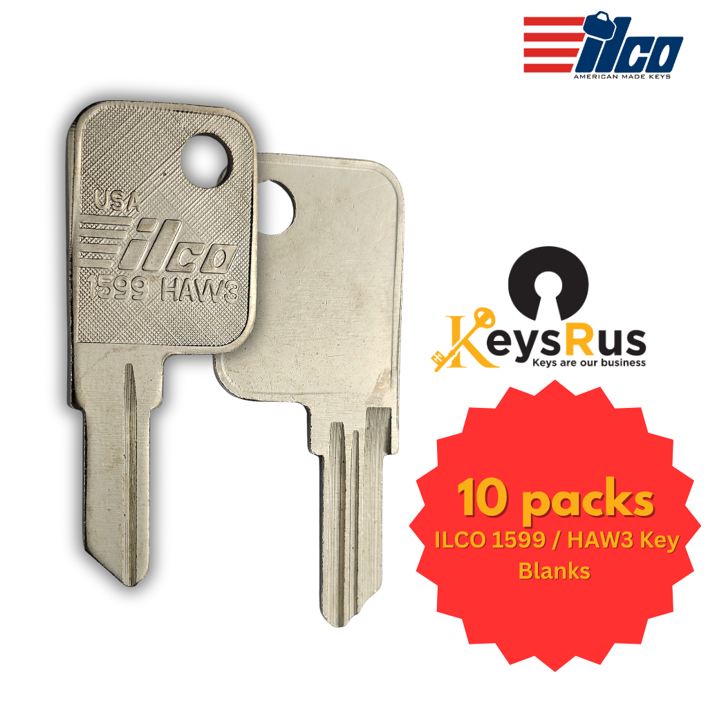1599 / HAW3 / HAW4D Key Blank – Furniture Keyway – 10-Pack – ILCO