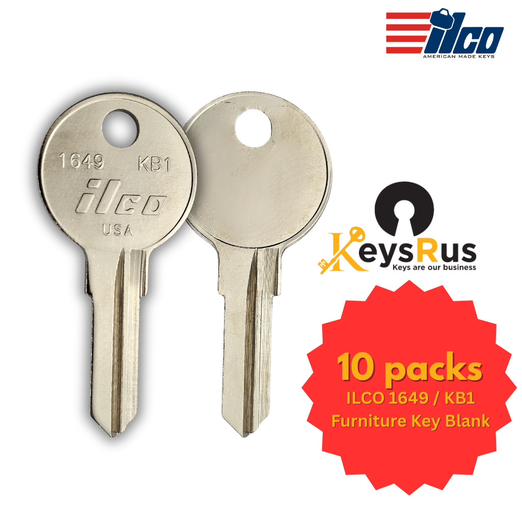 1649 / KB1 Key Blank – Furniture Keyway – 10-Pack – ILCO