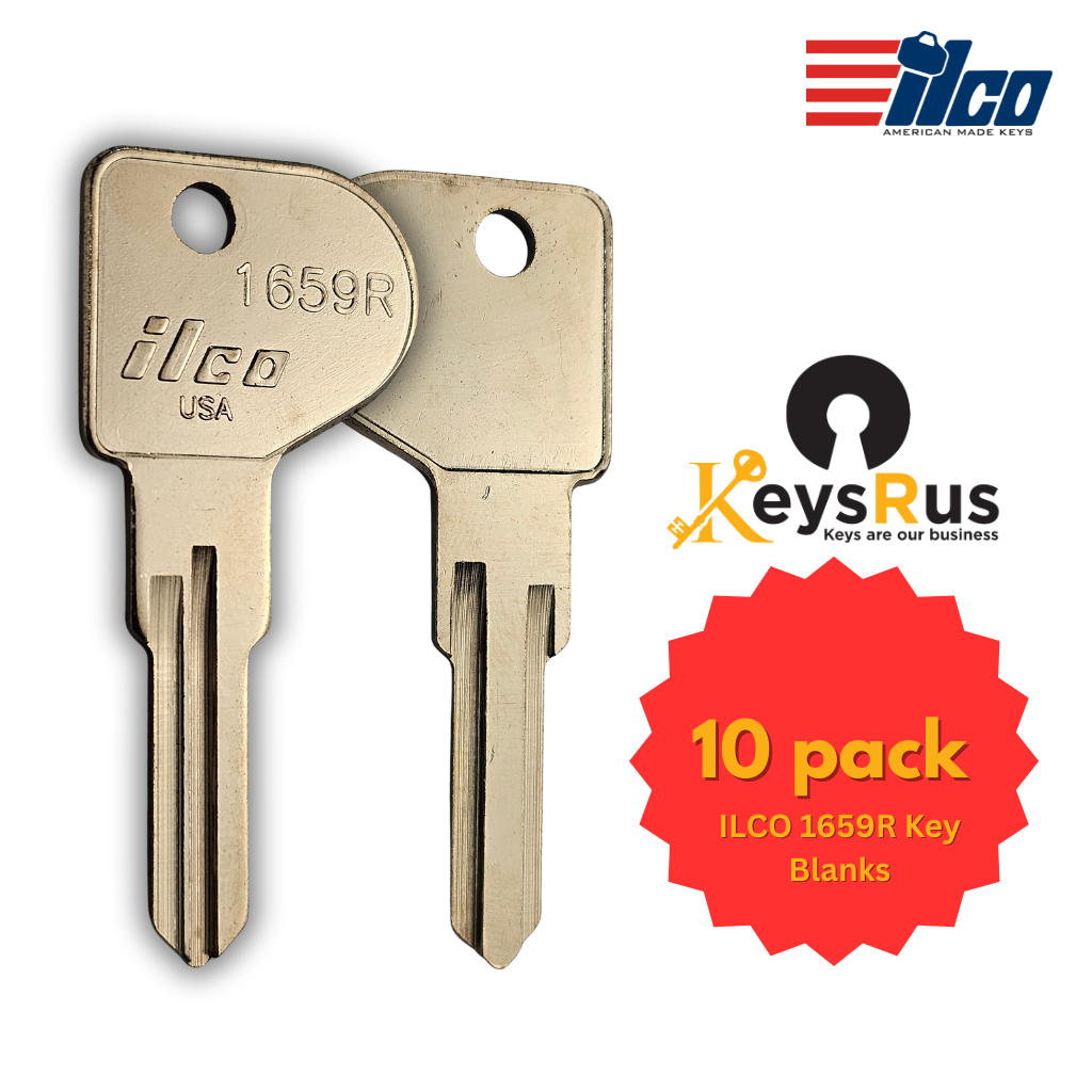 ILCO 1659R Key Blanks – 10 Pack | Canada Post Mailbox Key Blank | Nickel-Plated Brass | Made in USA