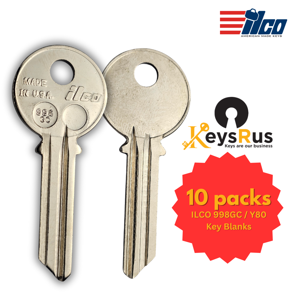 998GC / Y80 Key Blank – 6-Pin Yale GC Keyway – NP – 10-Pack – ILCO
