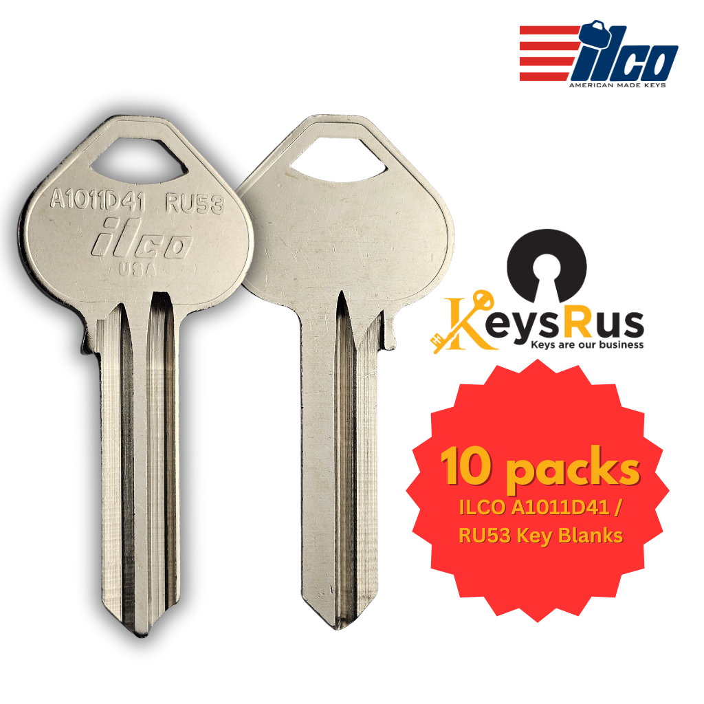 A1011D41 / RU53 Key Blank – 6-Pin Russwin Keyway – NP – 10-Pack – ILCO