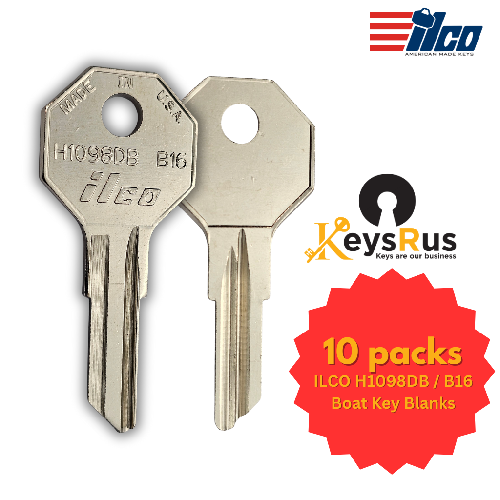 H1098DB / B16 Key Blank – Boat Keyway – 10-Pack – ILCO