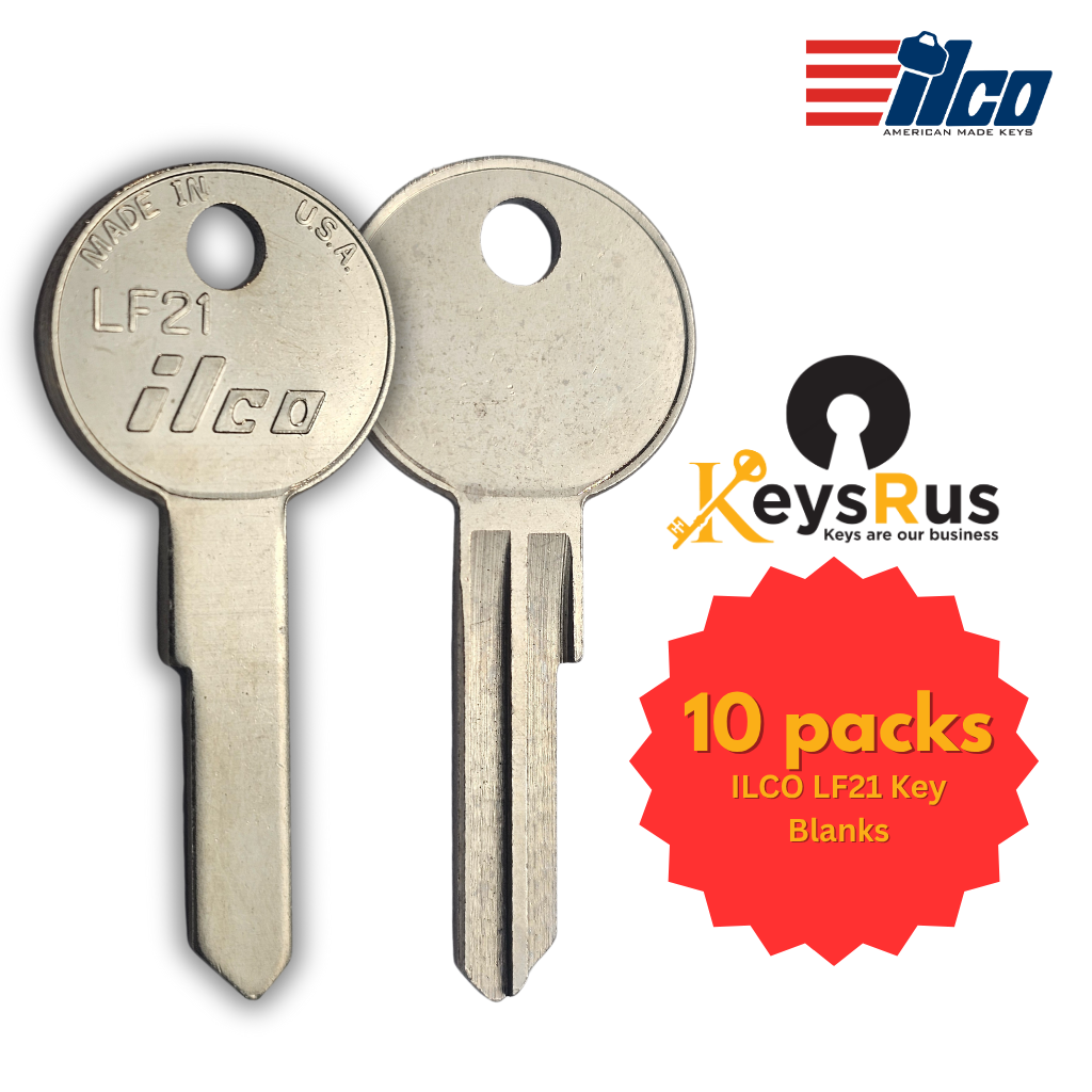 LF21 Key Blank – Lowe & Fletcher Keyway – NP – 10-Pack – ILCO