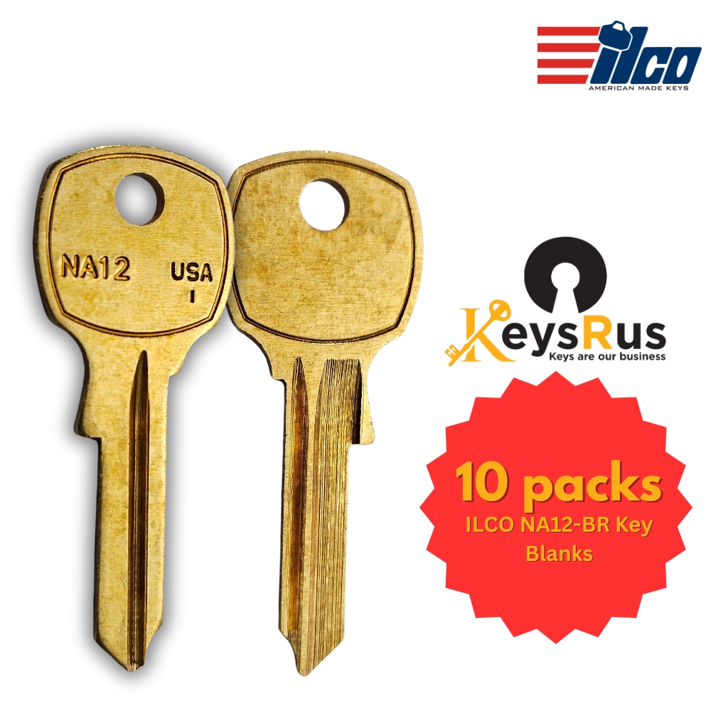 NA12-BR Key Blank – USPS Mailbox & Cabinet Keyway – 10-Pack – ILCO