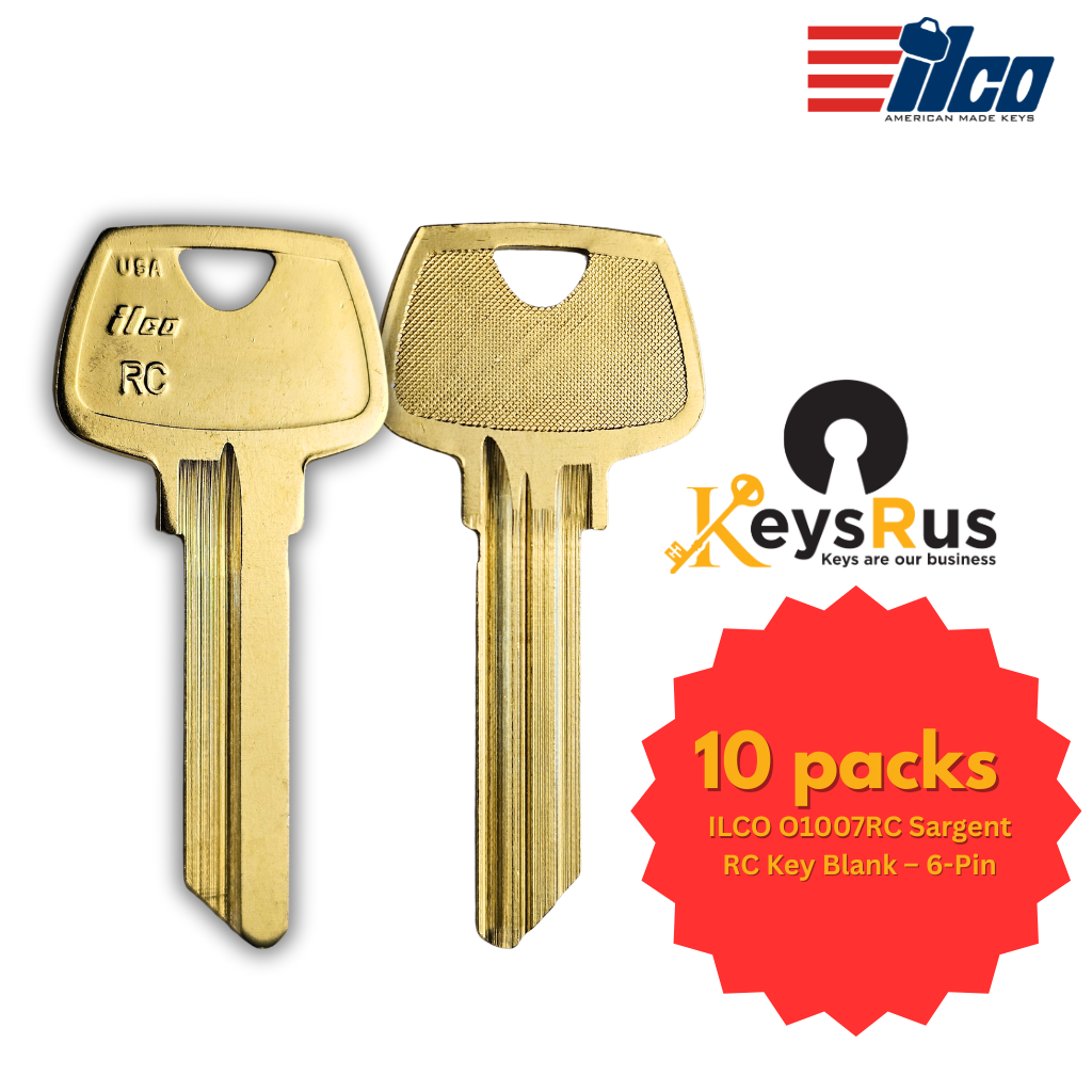 O1007RC Key Blank – 6-Pin Sargent Keyway – 10-Pack – ILCO