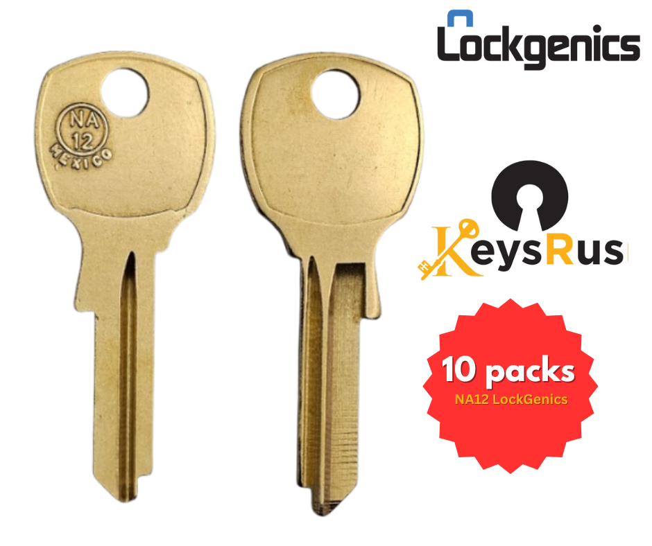 Lockgenics NA12-BR Key Blanks, 10 Pack, Fits NCL, National Cabinet, American Device, USPS, Florence & More