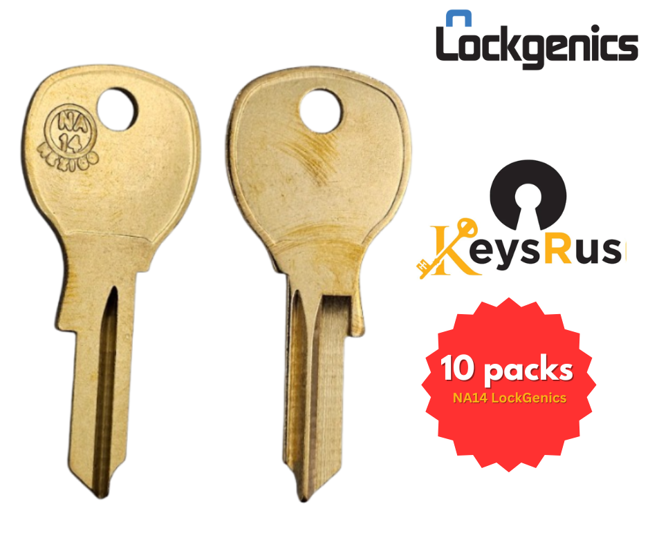 Lockgenics NA14 Key Blank, Compatible with National Cabinet Locks, 10 / PACK