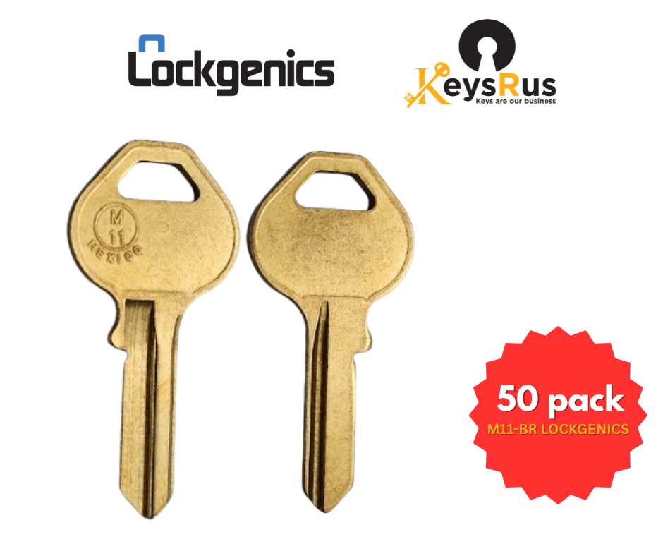LockGenics M11 Key Blank – Brass – 50-Pack