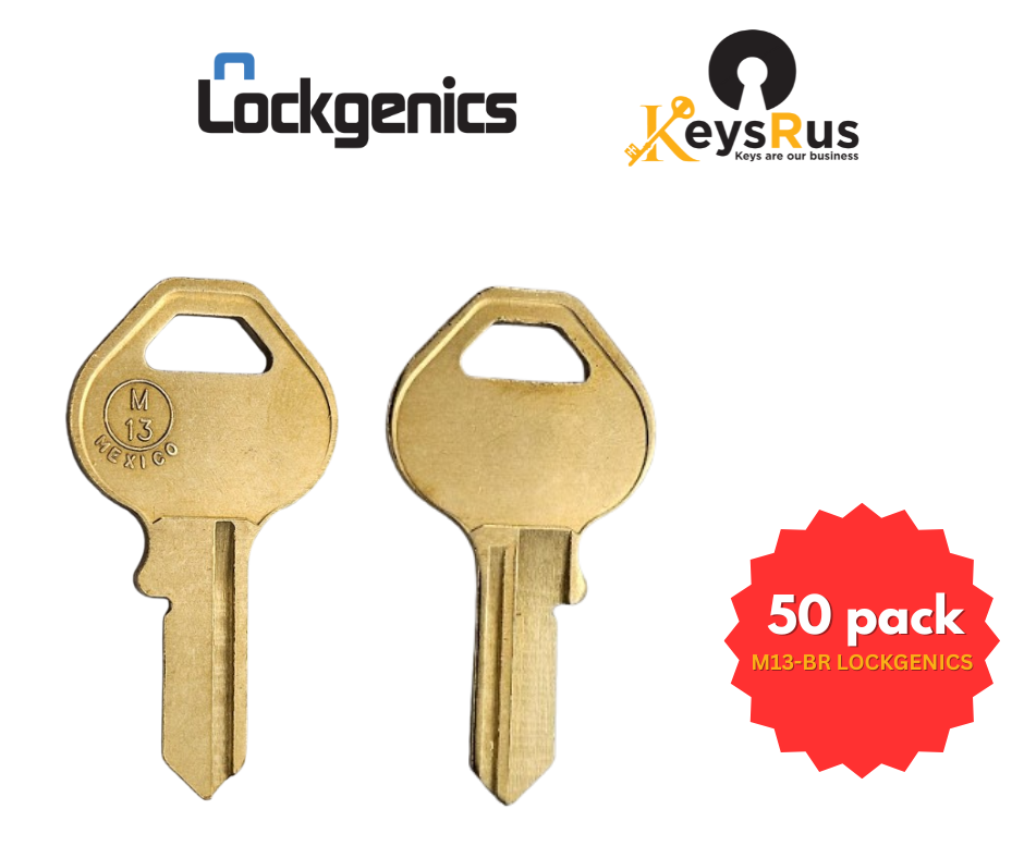 M13 / M13-BR / 1092DS Key Blank – Master Lock Padlock Keyway – 10/50-Pack – LockGenics