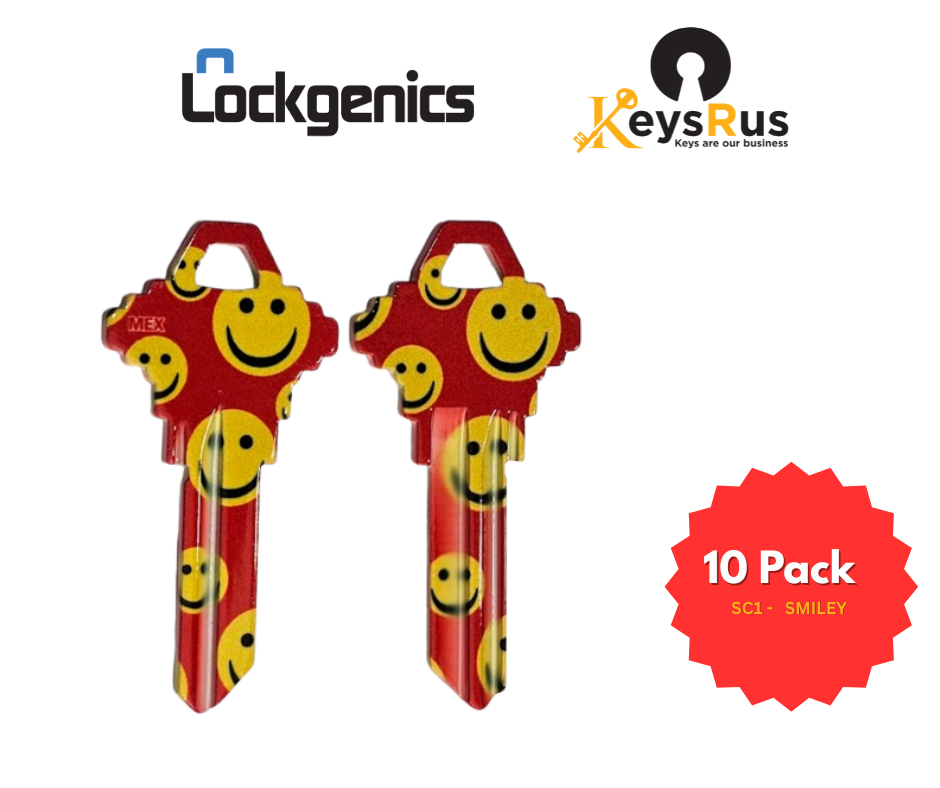 LockGenics SC1 Decorative Key Blank – Smiley-Face – 10-Pack
