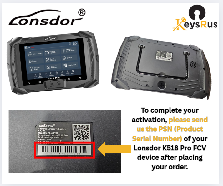 Lonsdor –DODGE / CHRYSLER / JEEP License Activation for K518 Pro FCV Key Programmer