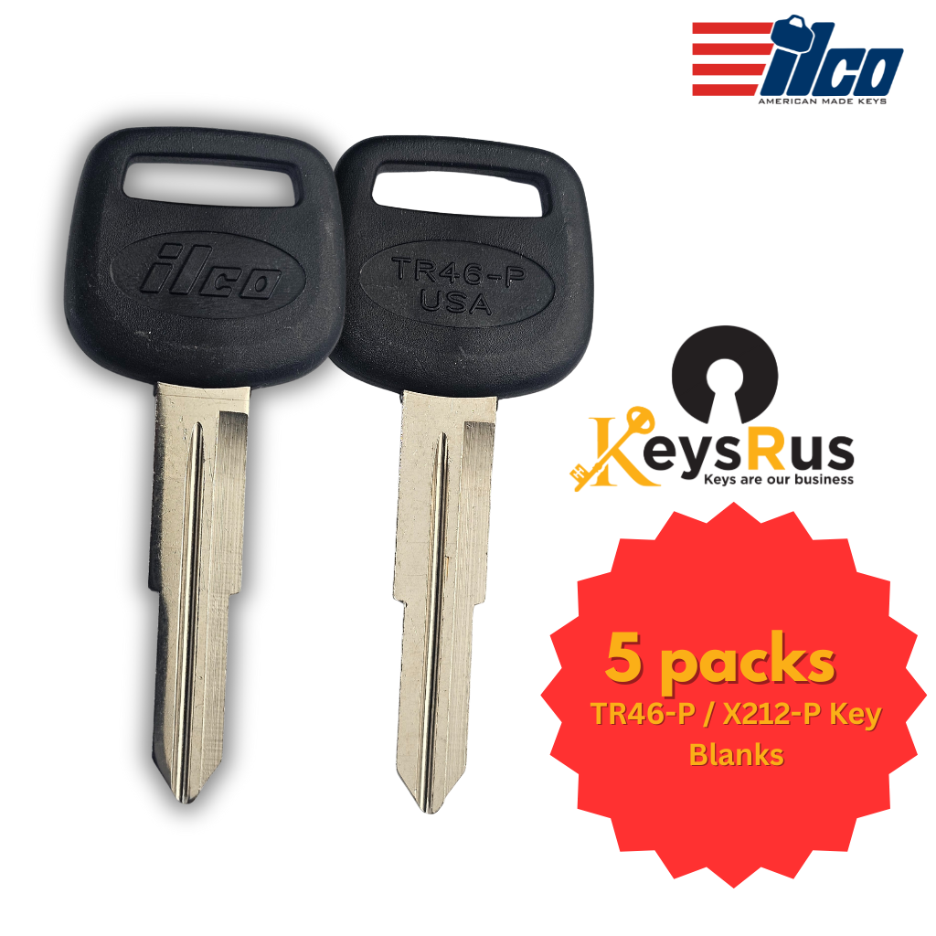 TR46-P / X212-P Key Blanks – 5 Pack | For Toyota | ILCO-Style Plastic Head Keys