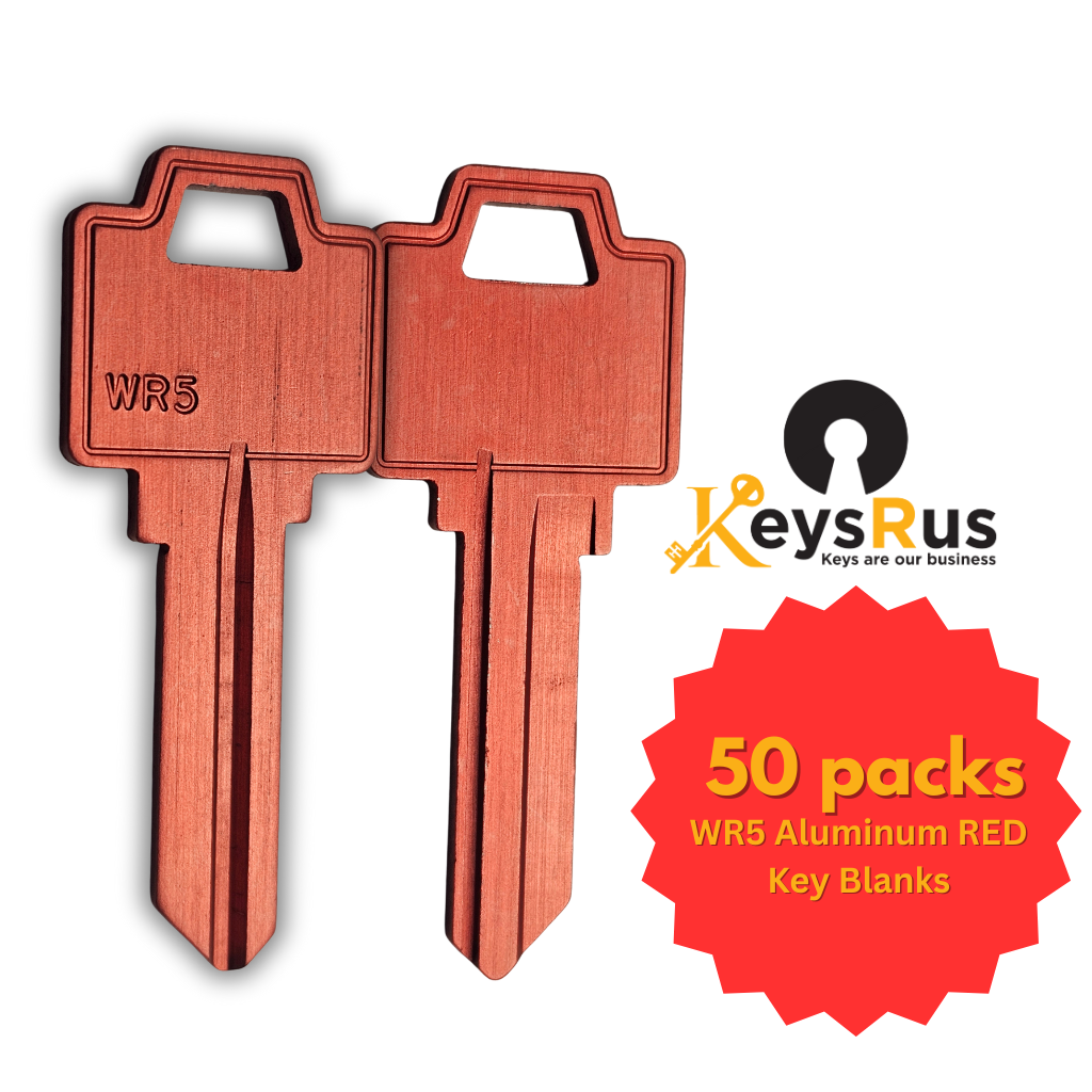 WR5 Key Blank – Weiser WR5 Keyway – Red Aluminum – 50-Pack – LockGenics