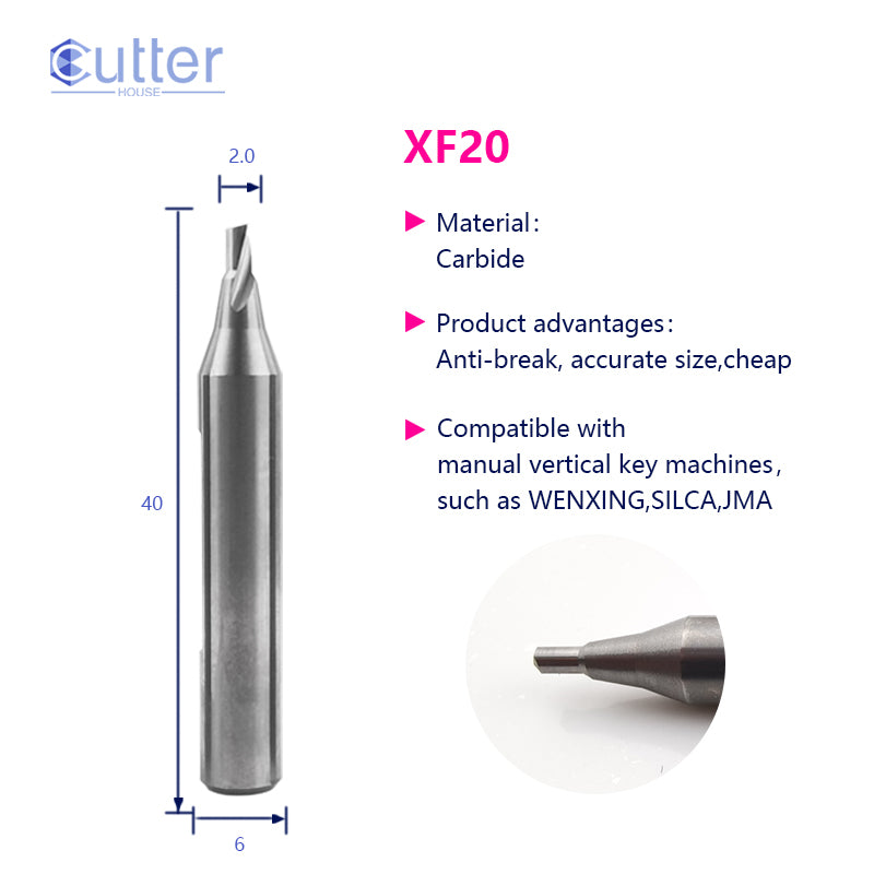CutterHouse Carbide Milling Cutter – 1.0mm / 1.5mm / 2.0mm / 2.5mm | Fits Xhorse, Silca, Triton, Wenxing Key Cutting Machines