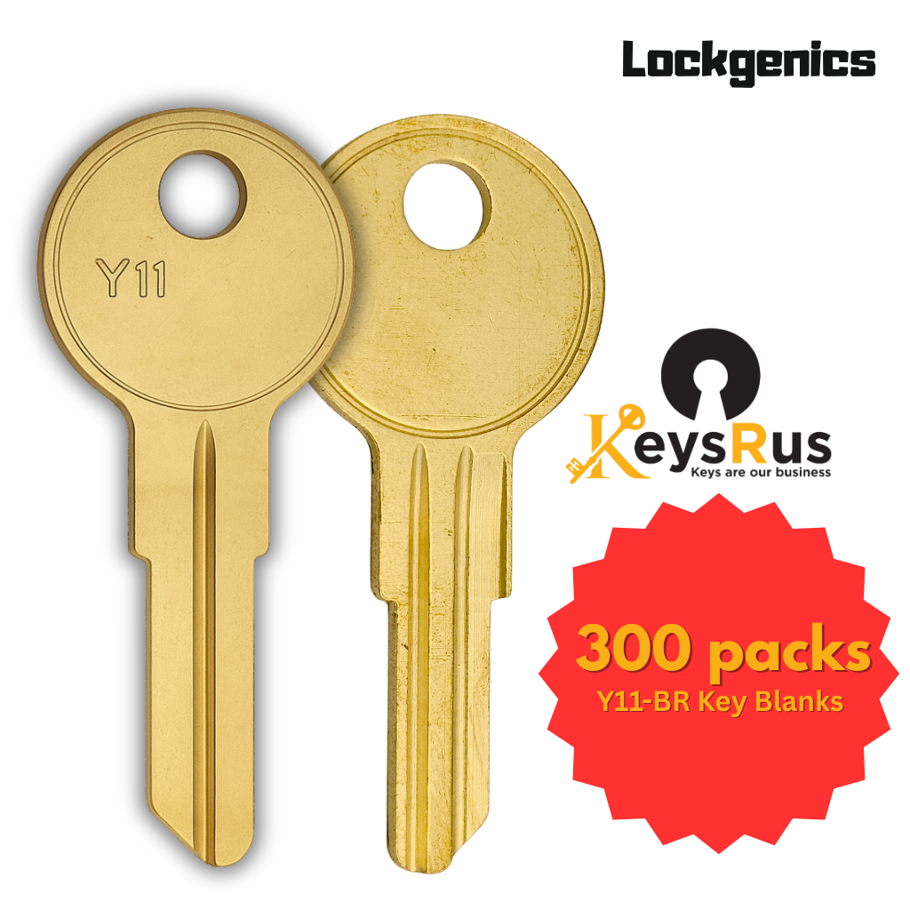 Y11-BR Brass Key Blanks – 300 Pack | Compatible with Lawn Equipment, Furniture, Trucks, Golf Carts, & More