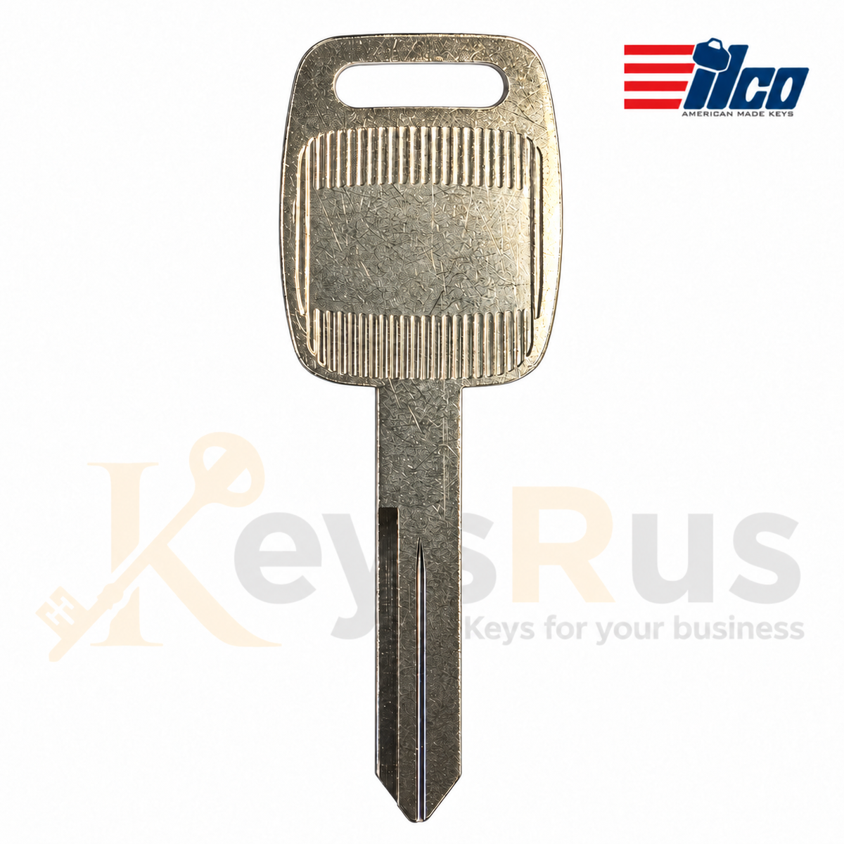 ILCO B94 K1995 metal-head Kenworth key blank, reverse face showing the uncut blade and groove profile
