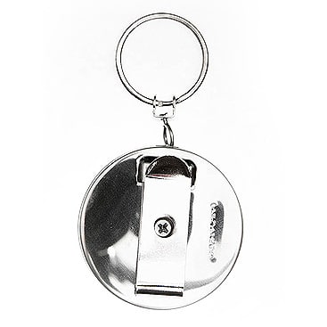 Retractable metal key reels, six per card