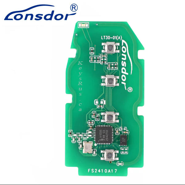 Lonsdor LT30-01, 4-Button Universal Smart Key PCB, 4A Chip, Fits 2016, 2024 Toyota, Board Only (No Shell)