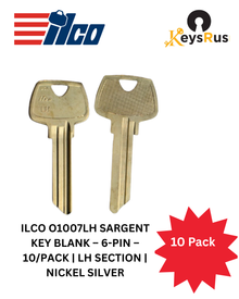ILCO O1007LH Sargent Key Blank – 6-Pin – 10/Pack | LH Section | Nickel Silver