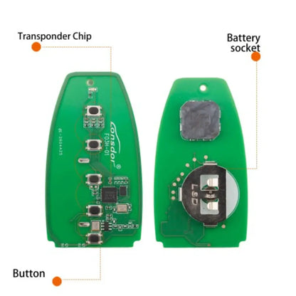 Lonsdor FO3H-0D Ford Universal Smart Key – 5-Button | 868/902MHz | ID46/ID49