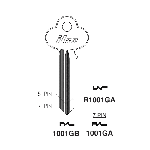 ILCO 1001GA Key Blank