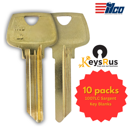 1007LC Sargent key blank 5 pin key LC keyway 10/Pack ILCO