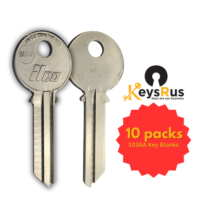 1036A Key Blanks 10/Pack - ILCO for Residential & Commercial Locks