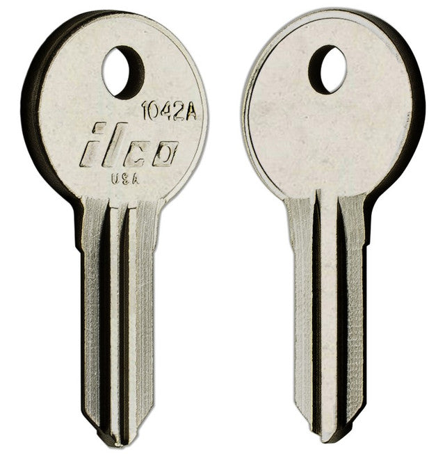 ILCO 1042A Key Blanks – 10 Pack (Nickel-Plated Brass for Illinois/Stack-On Locks