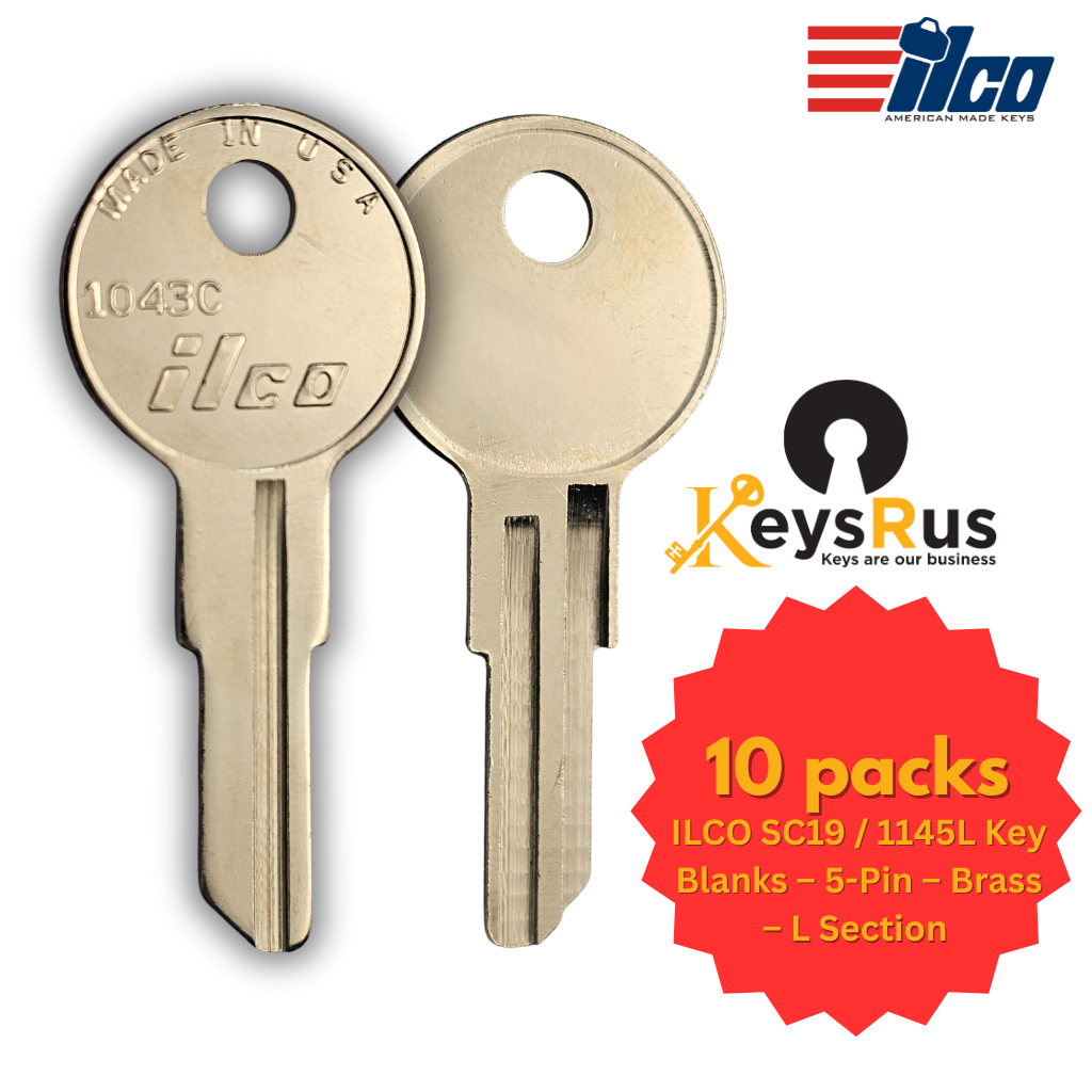 1043C / IL15 Key Blanks for Residential & Commercial Keys - 10/Pack - ILCO Durable Replacement Keys