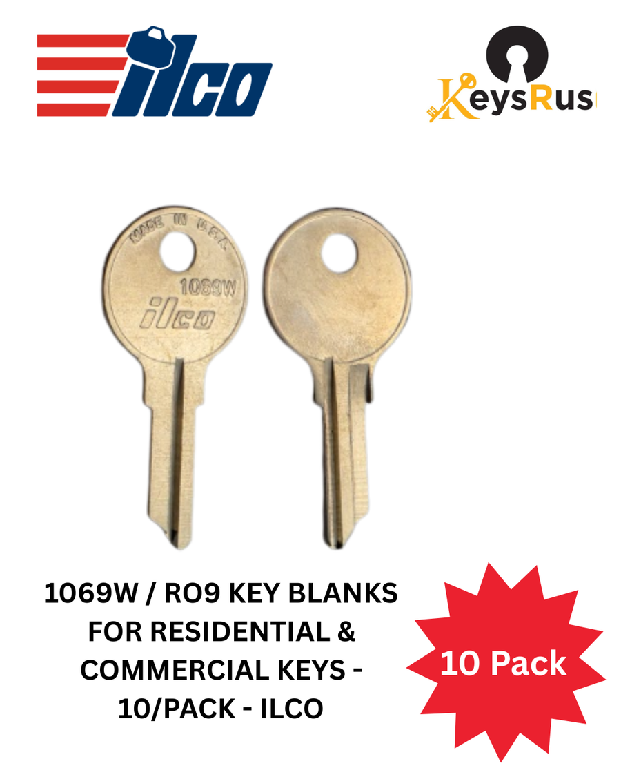1069W / RO9 Key Blanks for Residential & Commercial Keys - 10 pack - ILCO