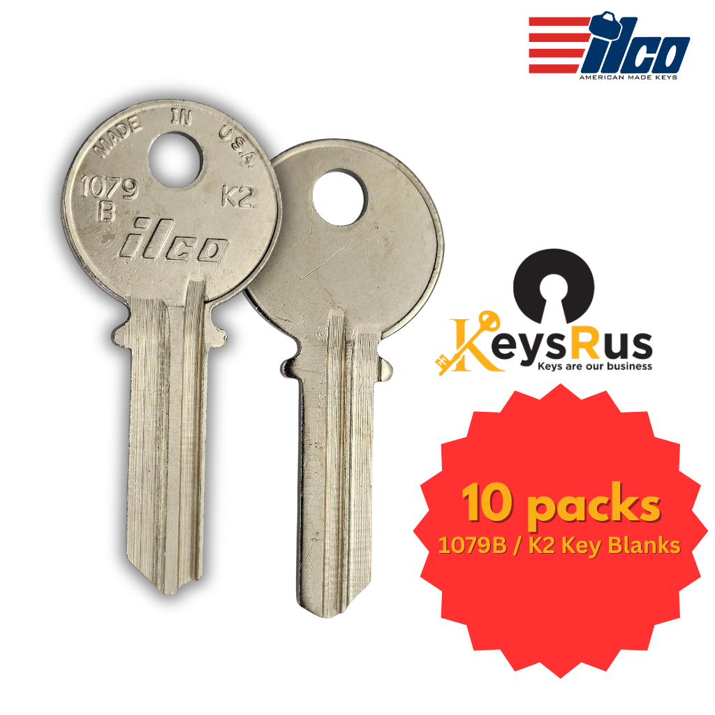 1079B / K2 Key Blanks – 10/Pack ILCO | Durable Key Blanks for Locksmiths