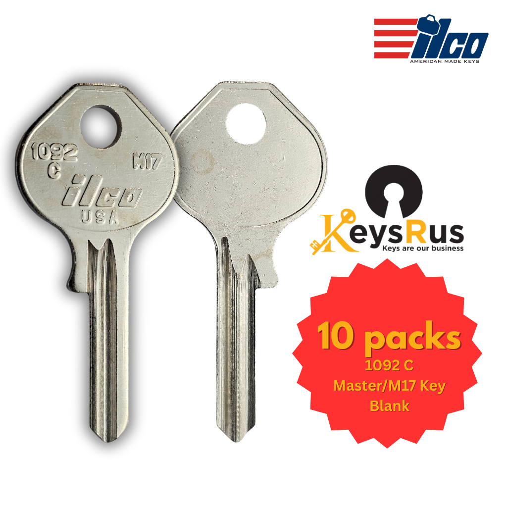 1092C MASTER / M17 Key Blanks – 10-Pack (ILCO) | Premium Padlock Keys for Locksmiths  Optimized Product Description: The 1092C MASTER / M17 ILCO Key Blanks are high-quality, durable