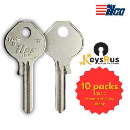 1092C MASTER / M17 Key Blanks – 10-Pack (ILCO) | Premium Padlock Keys for Locksmiths  Optimized Product Description: The 1092C MASTER / M17 ILCO Key Blanks are high-quality, durable